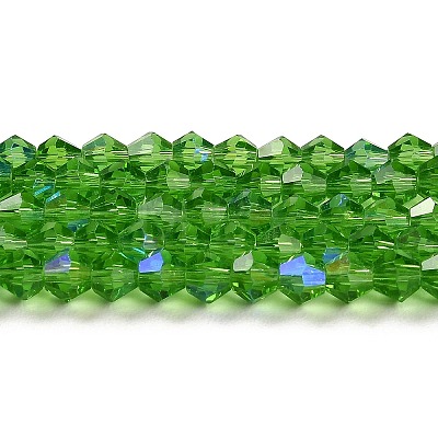 Transparent Electroplate Glass Beads Strands GLAA-F029-3mm-D03-1