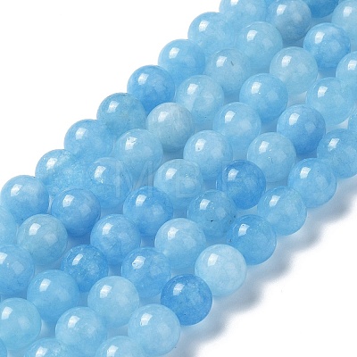 Natural Green Jade Imitation Aquamarine Beads Strands X-G-B046-08A-1