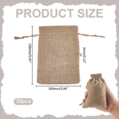 Linen Drawstring Bags ABAG-WH0032-120-1