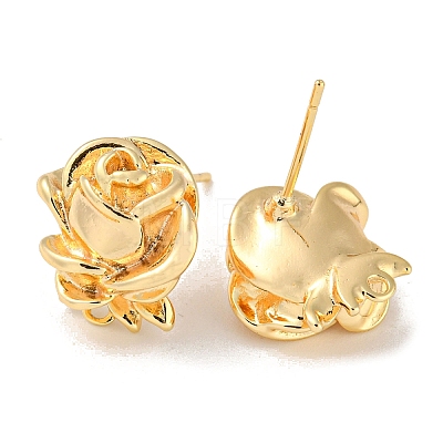 Brass Stud Earring Findings KK-R152-01G-1