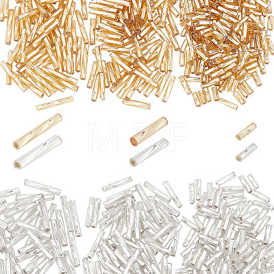 6 Style Glass Twisted Bugle Beads SEED-HY0001-01-1