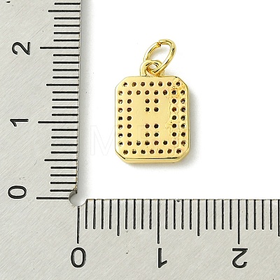 Rack Plating Brass Micro Pave Clear Cubic Zirconia Charms KK-G501-01H-G-1