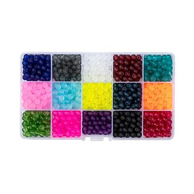 15 Colors Transparent Glass Beads FGLA-X0001-04-6mm-1