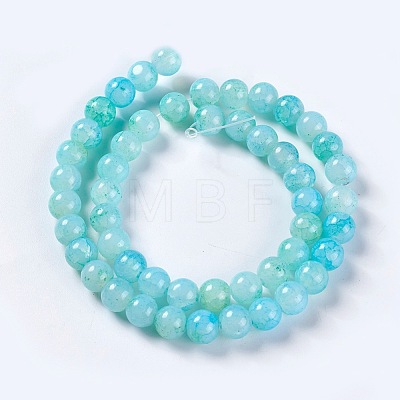 Crackle Glass Beads Strands CCG-L002-B-M-1
