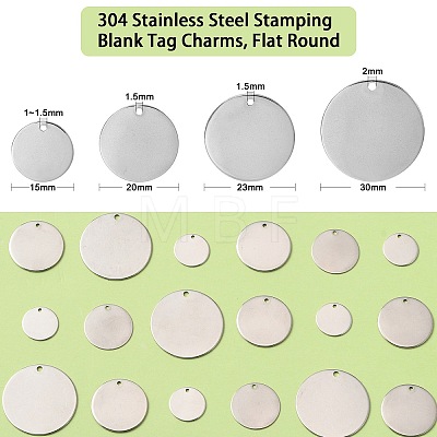 304 Stainless Steel Stamping Blank Tag Charms STAS-CJ0002-01-1