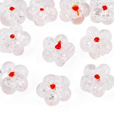 10Pcs Transparent Handmade Bumpy Lampwork Beads LAMP-TADJ0001-48F-1