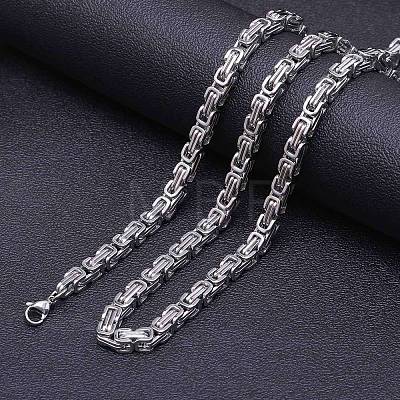 Titanium Steel Byzantine Chain Necklaces FS-WG56795-175-1