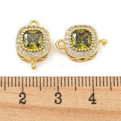 Brass Pave Cubic Zirconia Connector Charms KK-B096-05G-02-1