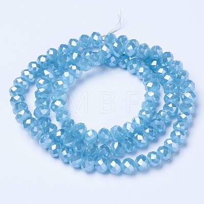 Electroplate Glass Beads Strands X-EGLA-A034-J8mm-A06-1