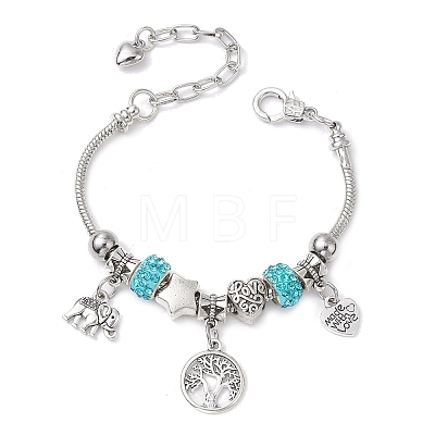 Alloy Snake Chain Charms Bracelets BJEW-JB11448-01-1