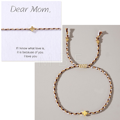 Mother's Day Adjustable Brass Bead Braided Bead Bracelets YE2550-19-1