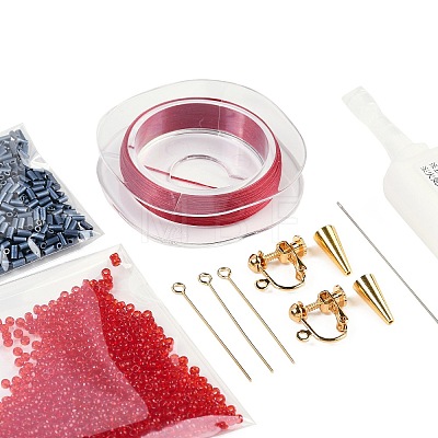 MIYUKI Seed Beads Branch Earrings Making Kits DIY-H165-03D-1