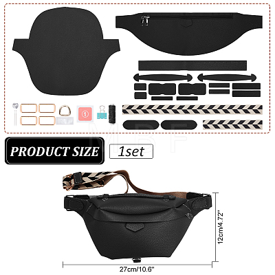 DIY PU Leather Breast Bag Making Kits DIY-WH0488-92A-1