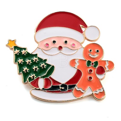 Christmas Theme Alloy Enamel Brooches JEWB-S022-03C-1