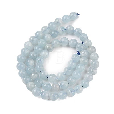 Natural Aquamarine Beads Strands G-P342-10-6mm-A-01-1