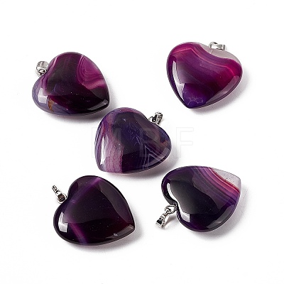 Natural Agate Pendants G-G956-B65-FF-1