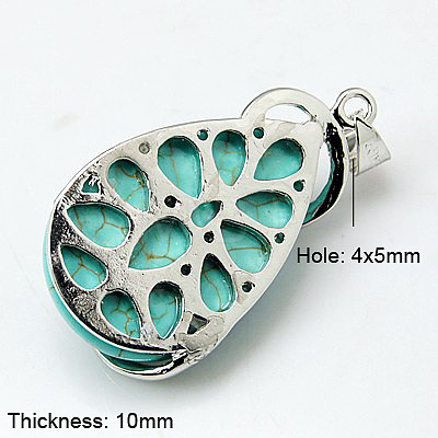 Synthetic Turquoise Gemstone Pendants G-H1577-5-1