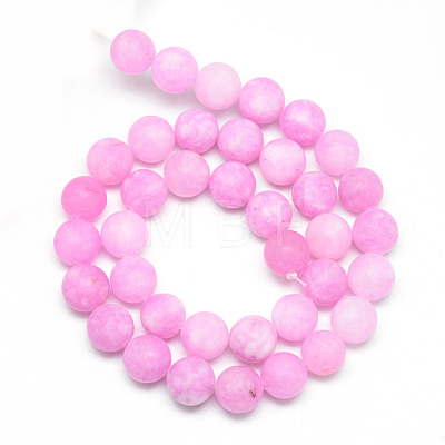 Natural White Jade Bead Strands X-G-R297-8mm-54-1