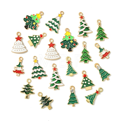20Pcs 10 Styles Christmas Alloy Enamel Pendants FIND-FS0002-64-1