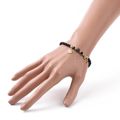 Natural Howlite & Dyed & Heated Black Agate Beaded Bracelets Sets BJEW-JB09045-1