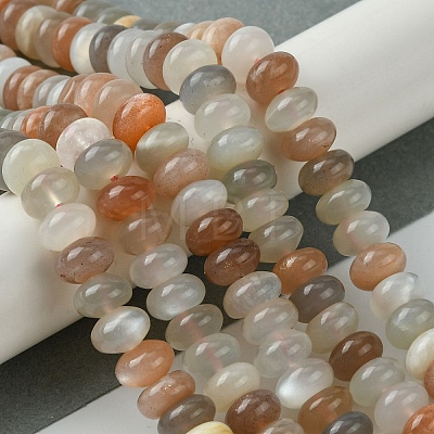 Natural Multi-Moonstone Beads Strands G-A092-F03-03-1