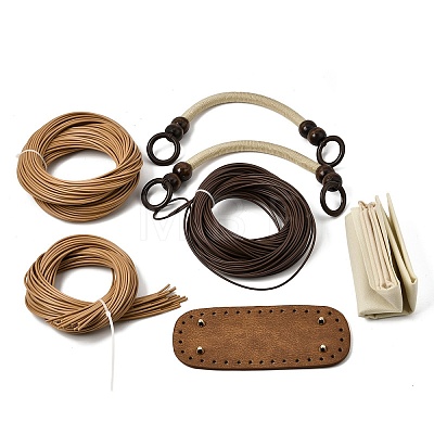 DIY Women's Plastic Rattan Woven Handbag Set WD-XCP0001-10-1