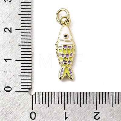 Brass Enamel Pendants X1-KK-A266-39G-01-1