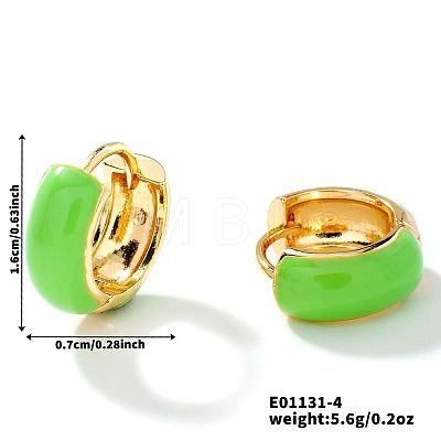 Brass Enamel Hoop Earrings CM4062-4-1