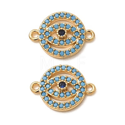 Brass Micro Pave Synthetic Turquoise Connector Charms GG-CBAE681-19G-1