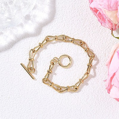 304 Stainless Steel Infinity Link Chains Bracelets for Women BJEW-JB12784-1