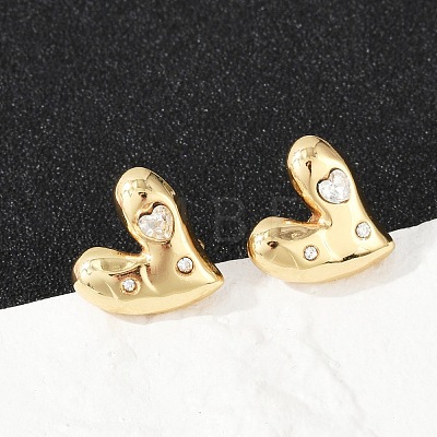 304 Stainless Steel Rhinestone Stud Earrings EJEW-U046-01G-1