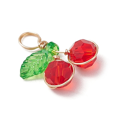 Cherry Glass Pendants PALLOY-JF03470-04-1