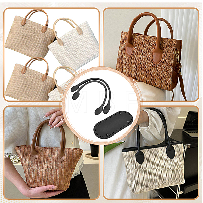 Imitation Leather Crochet Bag Nail Bottom & Sew on Bag Handles Set DIY-WH0308-342B-1