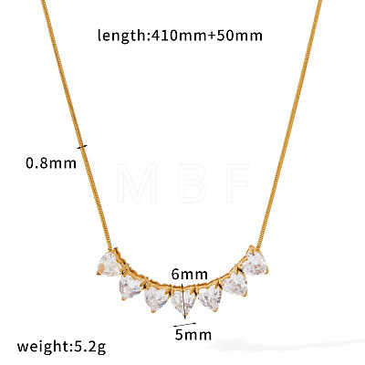 304 Stainless Steel Pave Clear Cubic Zirconia Geometric Pendant Necklaces for Women WG70AF8-03-1