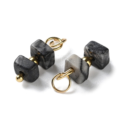 Natural Gemstone Cuboid Beaded Pendants STAS-C120-02G-1