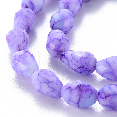 Opaque Baking Painted Crackle Glass Beads Strands EGLA-T008-17A-1