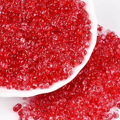 Spray Painted Glass Seed Beads SEED-T007-08E-1