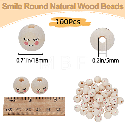 Gorgecraft 100Pcs Maple Wood European Beads WOOD-GF0001-97-1