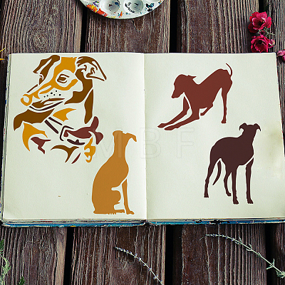 4Pcs 4 Styles PET Hollow Out Drawing Painting Stencils DIY-WH0394-0133-1