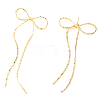 Brass Bowknot Stud Earrings KK-Z033-29G-1