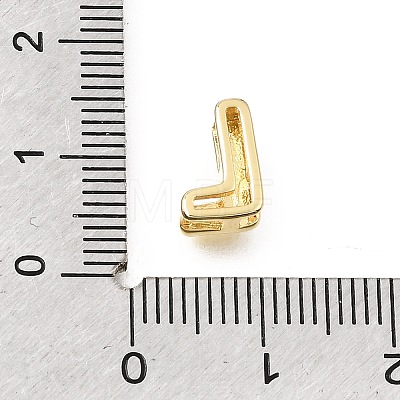 Brass Micro Pave Clear Cubic Zirconia Initial Spacer Bars KK-E802-34G-L-1