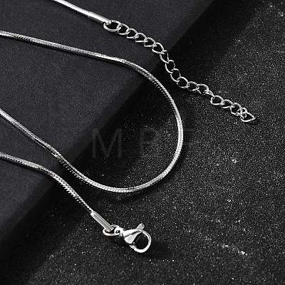 1.5MM 304 Stainless Steel Snake Chain Necklaces for Women Men STAS-V011-04C-P-1