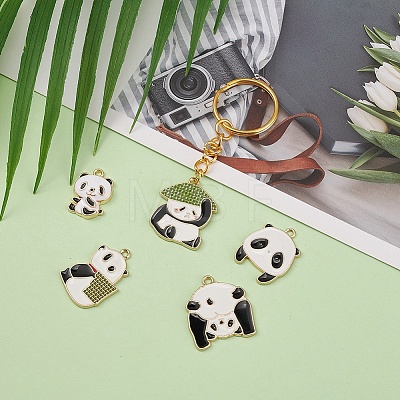 DIY Panda Pendant Keychain Making Kits DIY-YW0004-20-1
