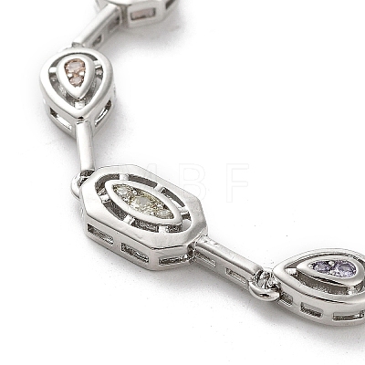 Brass Link Chain Bracelets BJEW-D039-34P-02-1