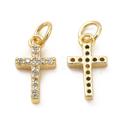 Brass Micro Pave Cubic Zirconia Charms KK-E068-VB260-1