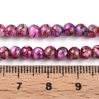 Baking Painted Glass Beads Strands DGLA-N003-4mm-B03-1