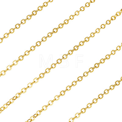 Brass Coated Iron Flat Cable Chains CH-TAC0007-01G-1