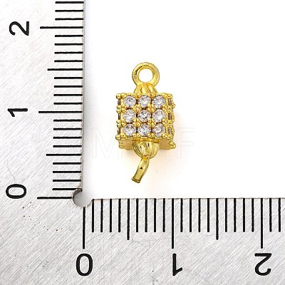 Brass Micro Pave Cubic Zirconia Cube Links Connector Charms KK-A230-04G-1