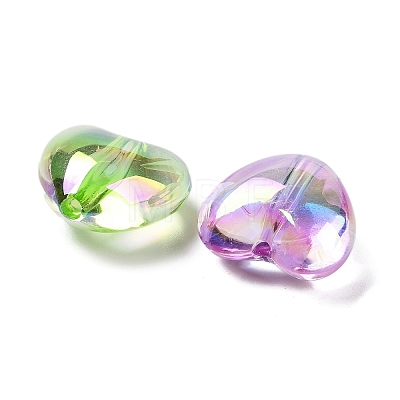Luminous UV Plating Rainbow Iridescent Acrylic Beads OACR-O008-09-1