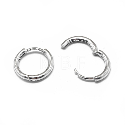 Rhodium Plated 925 Sterling Silver Hoop Earrings X-STER-L057-077A-1
